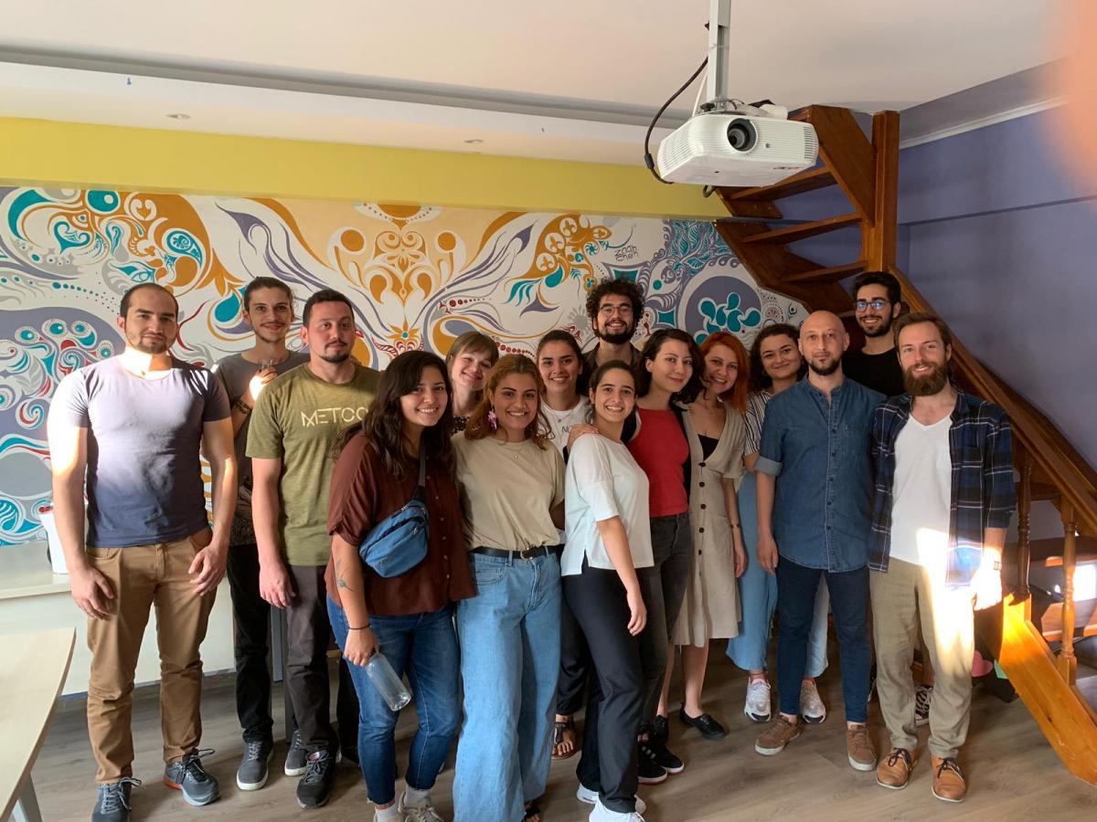 Martin on the right and his team of local and international volunteers in Small projects Istanbul